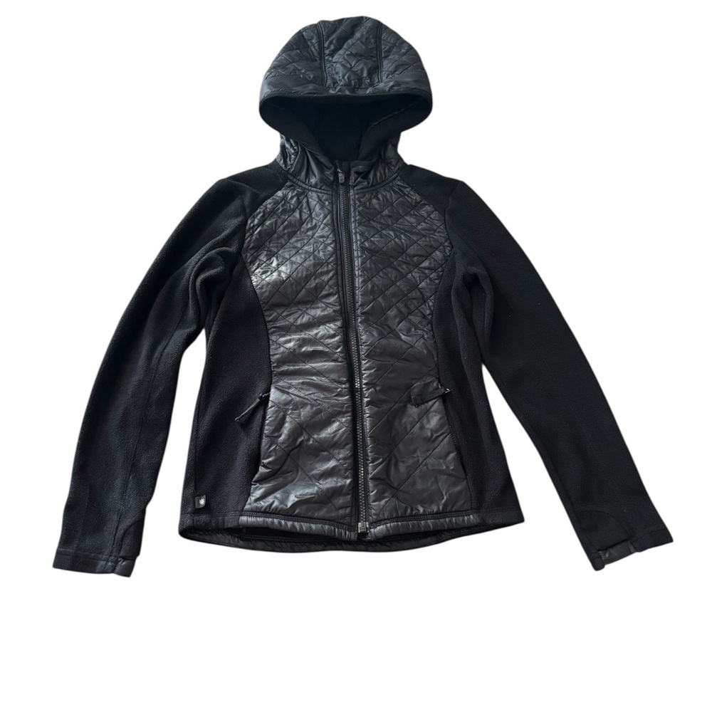 Athleta Girls Black Hooded Zip Up Jacket M 8-10